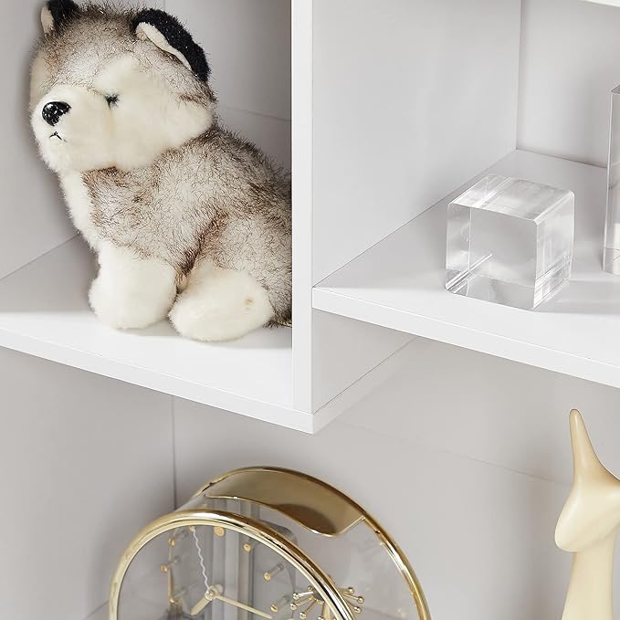 VECELO 5 Cube Modern Bookcases, 3 Tier Bookshelves, 31 Inch High Cubby Storage Organizer, Shelf Hight Up to 12.8 Inches Suit for Most Books, Vertical or Horizontal Use Available,Pearl White - LeafyLoom