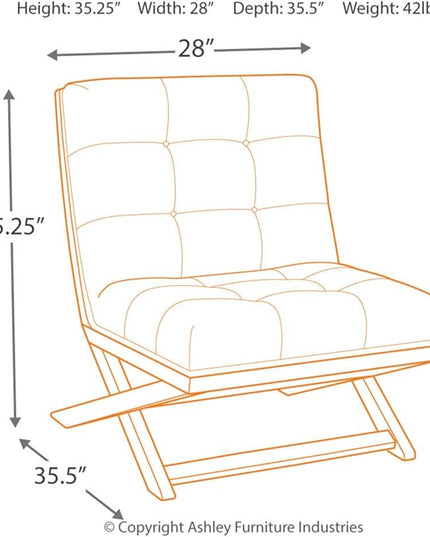Signature Design by Ashley Sidewinder Mid-Century Modern Faux Leather Accent Chair, Brown - LeafyLoom