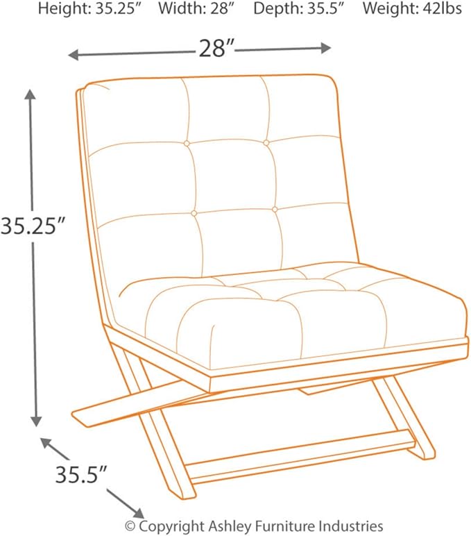 Signature Design by Ashley Sidewinder Mid-Century Modern Faux Leather Accent Chair, Brown - LeafyLoom