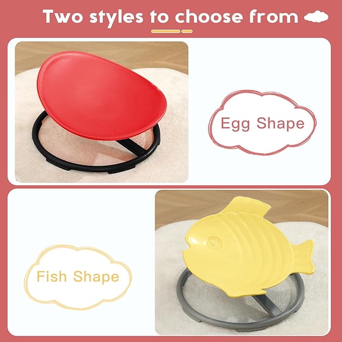 Sensory Toys for Kids Autism Sensory Products Sit and Spin Autism Toys Sensory Chair Spinning Chair ADHD Chair Swivel Chair Training Body Coordination (Red) - LeafyLoom