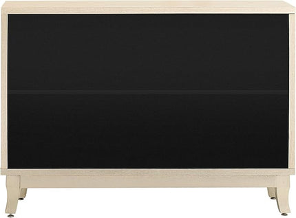 Multifunctional Sideboard with Glass, Vintage 3 Door Mirrored Buffet Cabinet,W/Silver Handle,Easy to Assemble,Console Table for Living Room Hallway Entryway,Champagne Gold, 47.2" - LeafyLoom