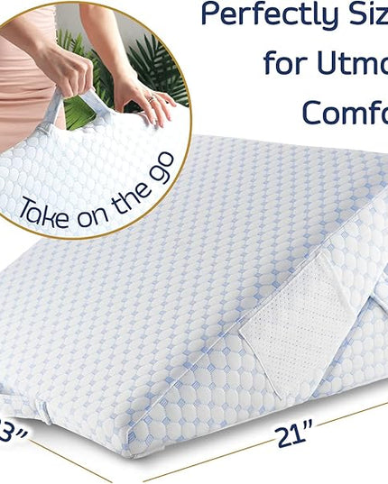 Nestl Bed Wedge Pillow - Adjustable Wedge Pillow for Sleeping to Reduce Acid Reflux, Wedge Pillows for After Surgery 12-in-1 Triangle Pillow Wedge, Cooling Gel Memory Foam Wedge Snoring Pillow - LeafyLoom