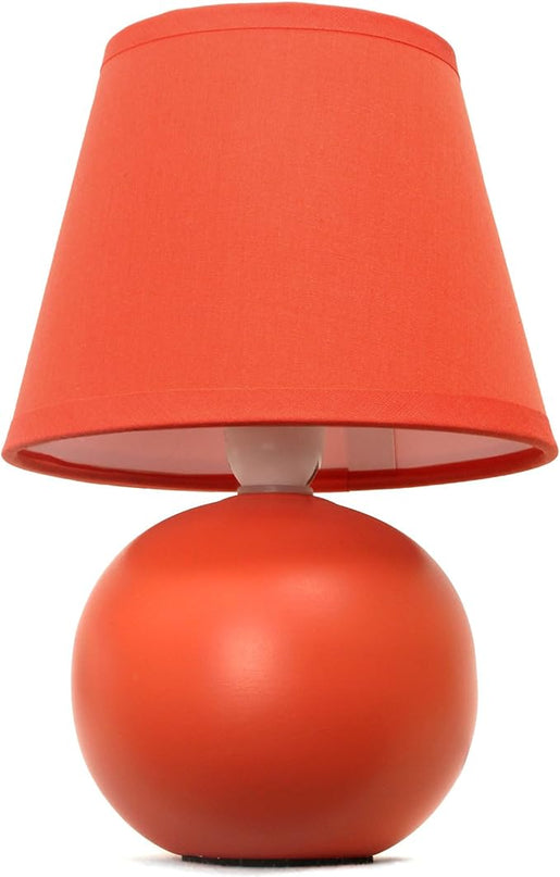 Simple Designs LT2008-ORG Mini Ceramic Globe Table Lamp, Orange (Pack of 18) - LeafyLoom