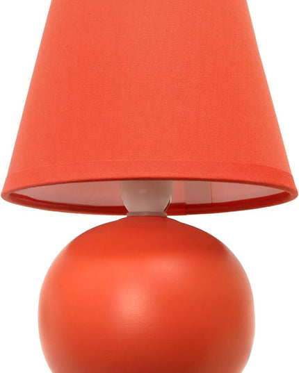 Simple Designs LT2008-ORG Mini Ceramic Globe Table Lamp, Orange - LeafyLoom