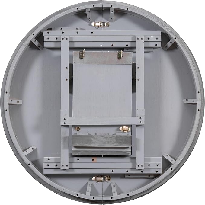 Merax Dining Set with Extendable Round Table and 4 Upholstered Chairs, Grey, 5-Piece Retro, Gray - LeafyLoom