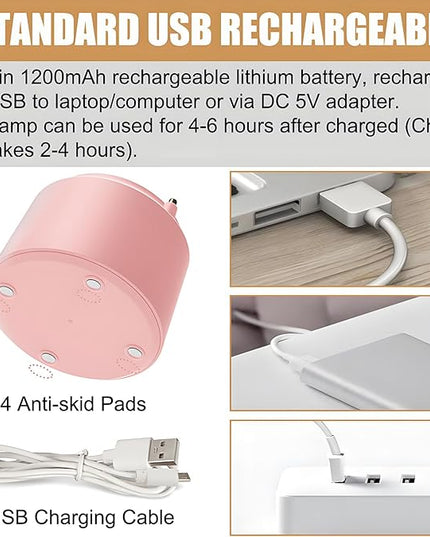 Cute LED Desk Lamp Kawaii Desk Accessories, Flower Bird Table lamp USB Rechargeable, 3 Color Modes, Stepless Dimming, Touch-Sensitive Switch Kawaii Room Decor Lamp, Eye Caring Reading Lamp (Yellow) - LeafyLoom