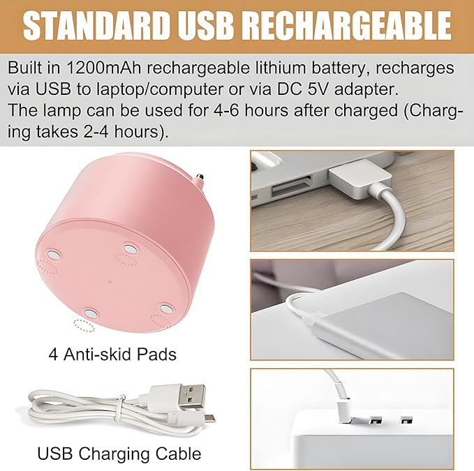 Cute LED Desk Lamp Kawaii Desk Accessories, Flower Bird Table lamp USB Rechargeable, 3 Color Modes, Stepless Dimming, Touch-Sensitive Switch Kawaii Room Decor Lamp, Eye Caring Reading Lamp (Yellow) - LeafyLoom
