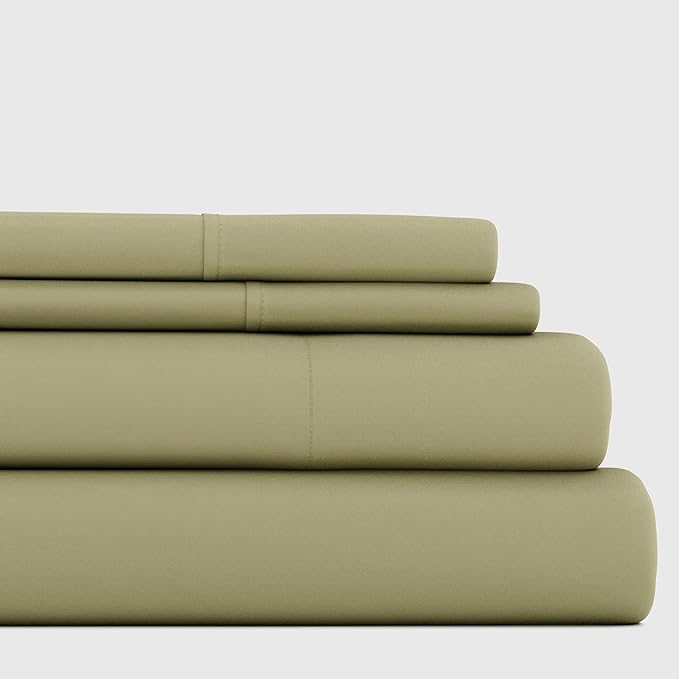 Linen Market Bed Sheets for King Size Bed (Sage) - Sleep Better Than Ever with These Soft and Cooling King Sheets - Deep Pocket Fits 16" Thick Beds - 4 Piece King Sheet Set - LeafyLoom