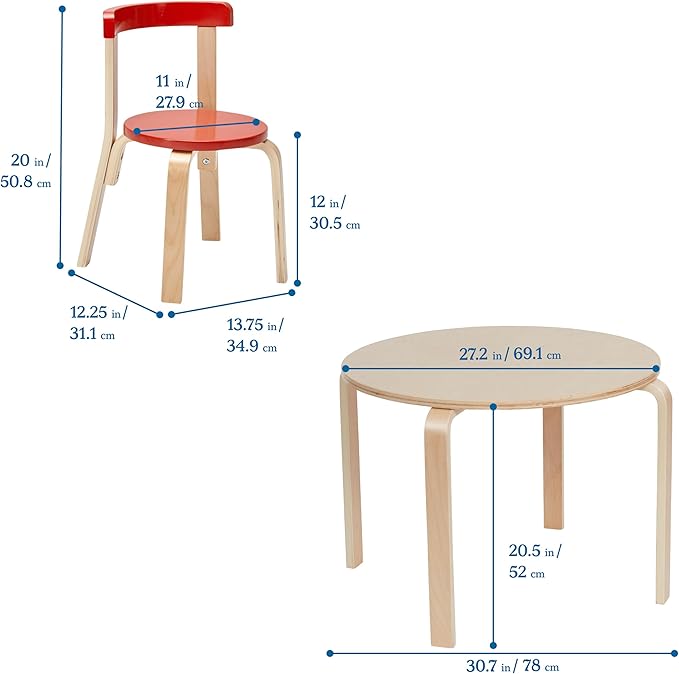 ECR4Kids ECRKids Seating, 5-Piece Table and Chairs Set, Assorted - LeafyLoom