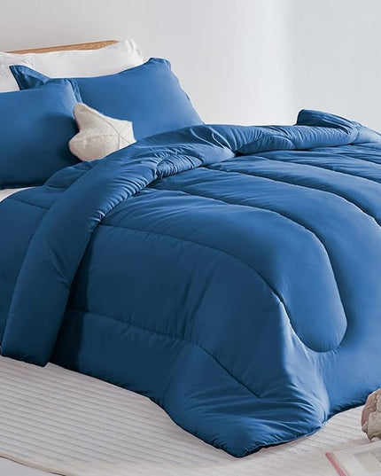 SLEEP ZONE Kids Blue Bedding Twin Comforter Set - Super Soft & Cute Printed 2-Piece Comforter Set All Seasons for Boys, Fade Resistant, Machine Washable (Blue) - LeafyLoom
