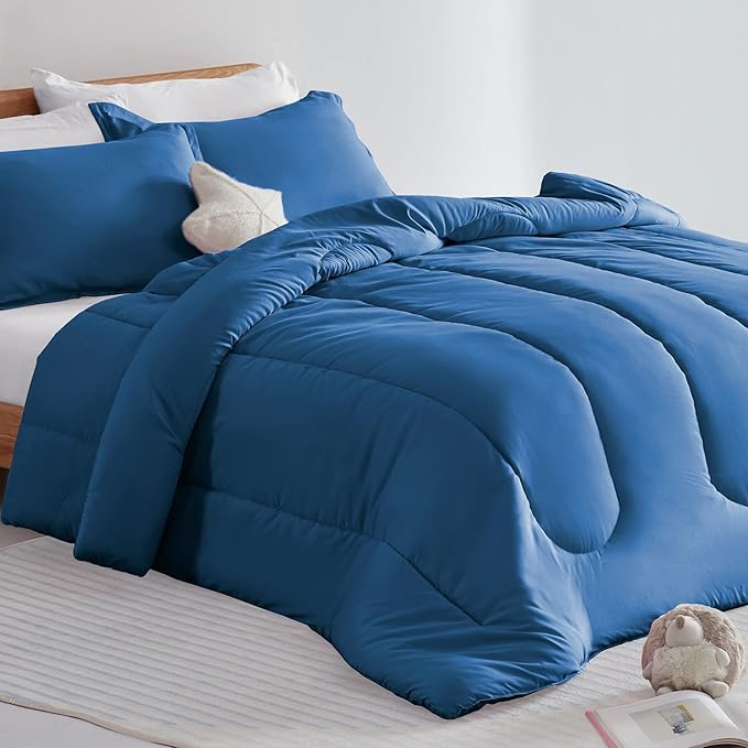 SLEEP ZONE Kids Blue Bedding Twin Comforter Set - Super Soft & Cute Printed 2-Piece Comforter Set All Seasons for Boys, Fade Resistant, Machine Washable (Blue) - LeafyLoom