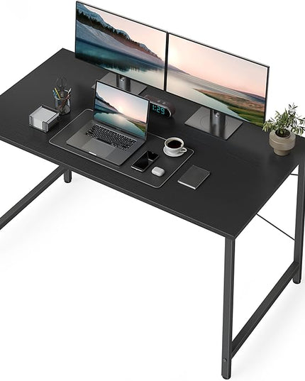 BANTI Computer Desk,47 inch Home Office Desk, Modern Simple Style PC Table for Home, Office, Study, Writing, Black - LeafyLoom