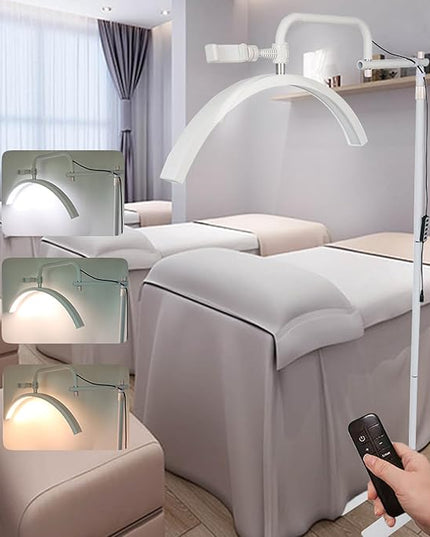 Lash Light Eyelash LED Floor Light Moon Light lash tech for Lash Extension, Half Moon Light for Beauty - Skincare,Lashes,Eyebrows,Facial,Tattoo, Adjustable Brightness for Lash lamp (White) - LeafyLoom