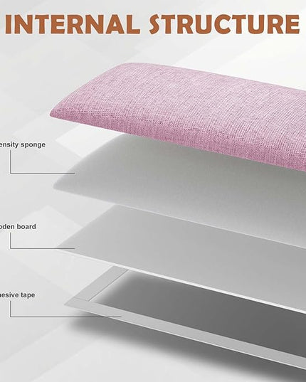 Upholstered Wall Mounted Headboard, 3D Soundproof Wall Panels Peel and Stick Headboard for King Size, Reusable and Removable Tufted Bed Headboard in Light Pink(12 Panels, 10" x 24") - LeafyLoom