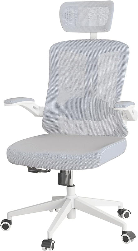 Ergonomic Office Chair - Comfy Desk Chairs with Wheels and Arms, 500LB Heavy Duty Mesh Computer Chairs with Comfortable Head Lumbar Back Support for Office, Study, College Dorm and Bedroom - LeafyLoom