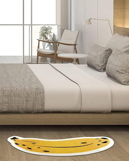 Banana Bath Rugs for Bathroom Non Slip Super Absorbent Bath Mat for Floor Bathmats Washable Yellow Cartoon Bathrugs Carpet Soft Shower Tub Rugs Thick Kitchen Doormat Home Decor 17.7x39.4inch/45x100cm - LeafyLoom