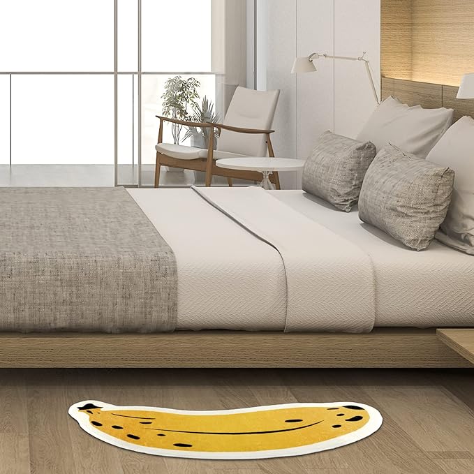 Banana Bath Rugs for Bathroom Non Slip Super Absorbent Bath Mat for Floor Bathmats Washable Yellow Cartoon Bathrugs Carpet Soft Shower Tub Rugs Thick Kitchen Doormat Home Decor 17.7x39.4inch/45x100cm - LeafyLoom