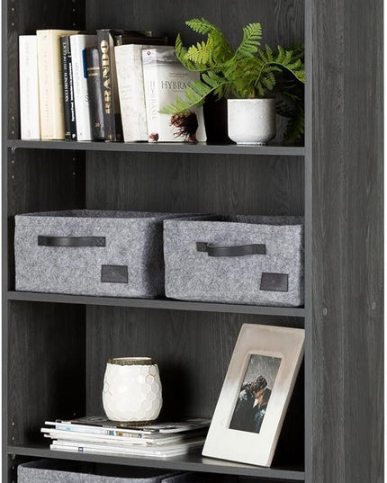 South Shore Axess 5-Shelf Bookcase - Gray Oak - LeafyLoom