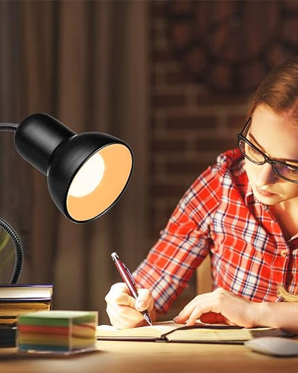 Desk lamp, 360°Rotation Clip on Lamp, Clip On Reading Light, Gooseneck Lamp-On Cable, Portable Clip on Light/Reading Book Light/Clamp Light, Eye-Caring Study clamp for Bedroom Office Home Lighting - LeafyLoom