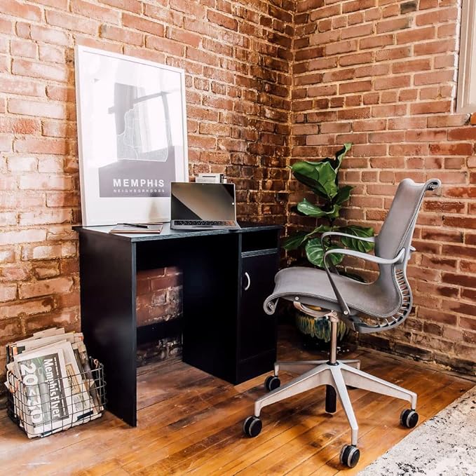 OneSpace Madison Cabinet Computer Desk, No Size, Black - LeafyLoom