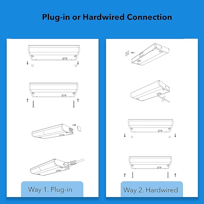 LED Smart Under Cabinet Lights Hardwired or Plug in White and Color Ambiance Dimmable with Remote Control Work with Amazon Alexa, Google App Controlled Under Counter Lighting (12 Inch) LAMPAOUS