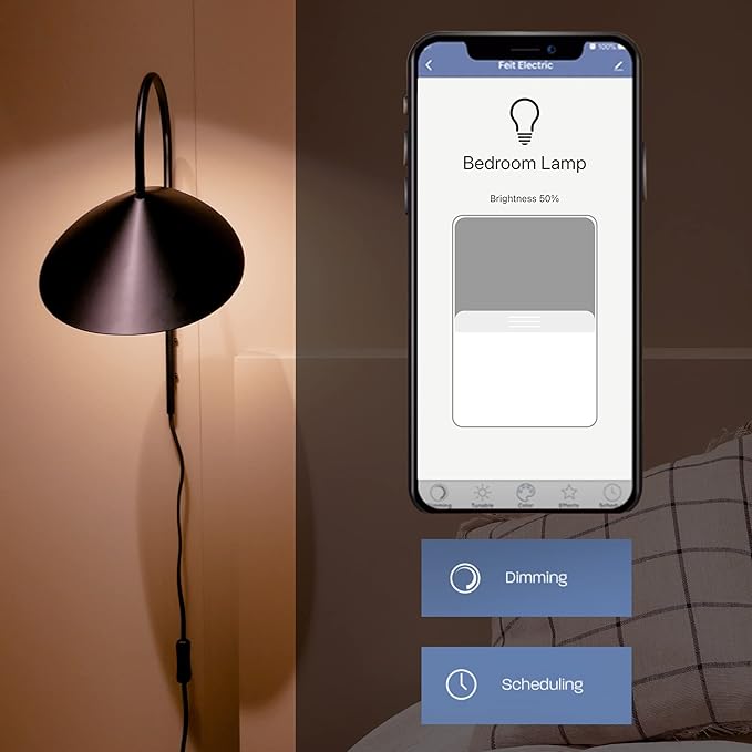 Feit Electric Smart Light Bulbs, 2.4 Ghz WiFi Light Bulbs, No Hub Needed, Works with Alexa and Google, Dimmable 60 Watt = LED 9W, OM60/927CA/AG/3, 2700K Soft White, 3 Pack FeitElectricCompany