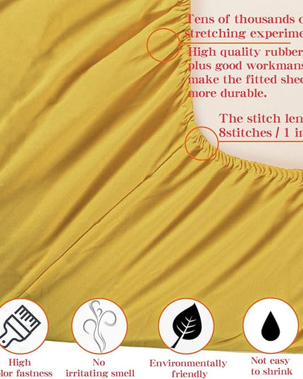 NTBAY Toddler Bedding Set - 4 Piece Soft and Breathable Crib Bedding Set for Boys and Girls, Includes Quilted Comforter, Fitted Sheet, Flat Top Sheet and Envelope Pillowcase, Yellow - LeafyLoom