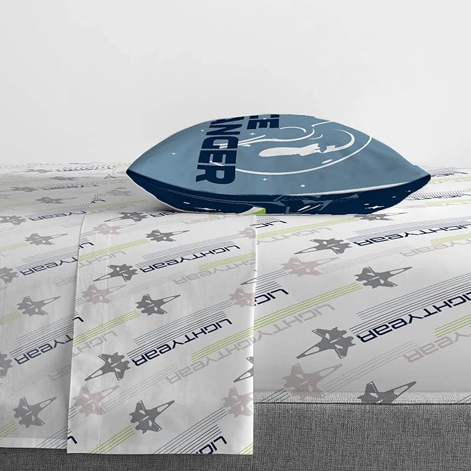 Jay Franco Disney Pixar Lightyear Space Command 5 Piece Twin Size Bed Set - includes Comforter & Sheet Set - Bedding Features Buzz - Super Soft Kids Fade Resistant Microfiber (Official Product) - LeafyLoom