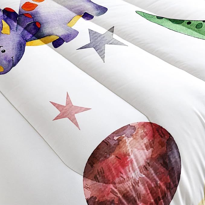 CVHOUSE Dinosaur Bedding Set,Dinosaur Comforter,Dinosaur Comforter Set Full,Microfiber Quilt Set with 1 Comforter and 2 Pillow Cases- 3 Piece - LeafyLoom
