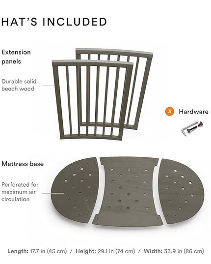 Stokke Sleepi Bed Extension, Hazy Grey - Convert Sleepi Mini Crib Into Sleepi Bed - Suitable for Children Up to 3 Years - Mattress Sold Separately - Extends Bed to 50 Inches - LeafyLoom