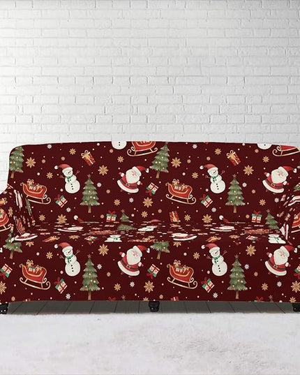 FKELYI Red Christmas Sofa Couch Cover for Indoor Non-Slip Furniture Protector Easy Going Stretch Sofa Slipcover Washable Sofa Slipcovers XL FKELYI