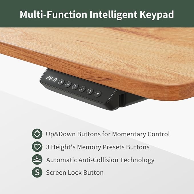 FEZIBO Height Adjustable Electric Standing Desk with 5 Drawers, 48 x 24 Inch Table with Storage Shelf, Sit Stand Desk White Frame/Light Rustic Top, 48 inch - LeafyLoom
