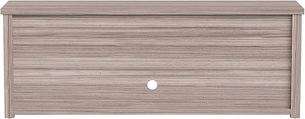 Flash Furniture Sheffield TV Stand for up to 80" TVs - Modern Gray Wash Finish & Full Glass Doors - 65" Engineered Wood Frame - 3 Height Adjustable Shelves - LeafyLoom