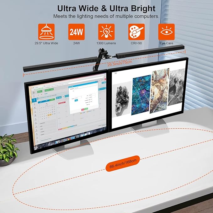 Bright 24W Clamp Desk Lamp - Adjustable Color and Brightness - Perfect for Home Office, Studio, and Reading - LeafyLoom