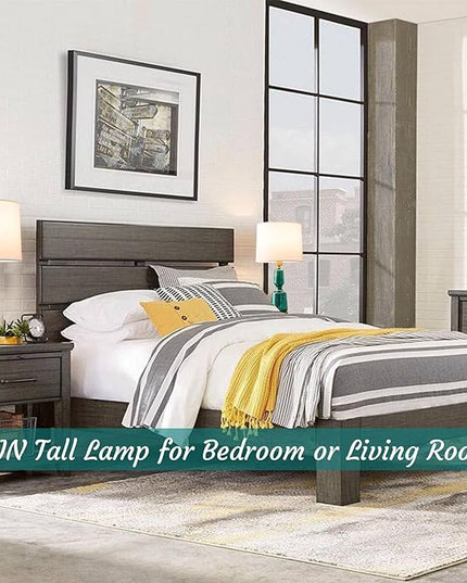Touch Table Lamp Set of 2, Glass Table Lamps with Brass Gold Base Touch Control, Modern Tall Table Lamps for Bedroom Bedside Nightstand Living Room End Table, Bulbs Included, 24” - LeafyLoom