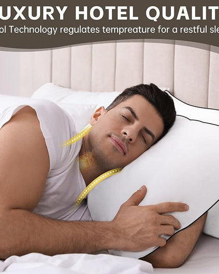HIMOON Bed Pillows for Sleeping 4 pack,Queen Size Cooling Pillows Set of 4,Top-end Microfiber Cover for Side Stomach Back Sleepers - LeafyLoom
