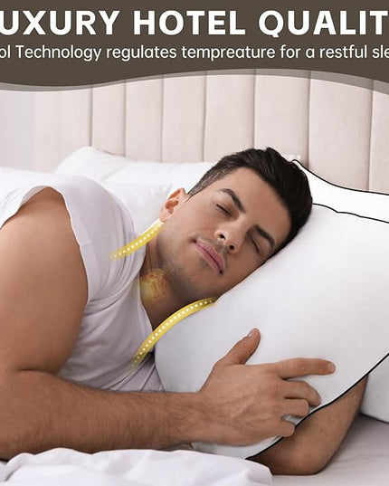 HIMOON Bed Pillows for Sleeping 4 pack,King Size Cooling Pillows Set of 4,Top-end Microfiber Cover for Side Stomach Back Sleepers - LeafyLoom
