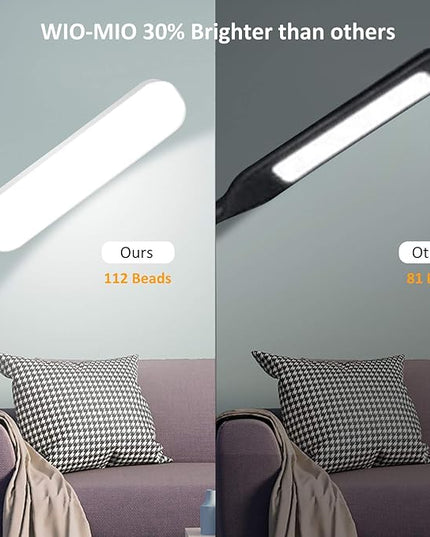 Floor Lamp, 15w/1000lm Bright LED Floor Lamp with Stepless Adjustable 3000K-6000K Colors and Dimmer, Remote and Touch Control Reading Lamp, Adjustable Gooseneck Floor Lamp for Living Room - LeafyLoom