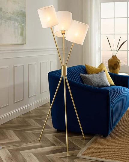 Modway Alexa 3-Light Floor Lamp in Gold - LeafyLoom