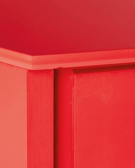Target Marketing Systems Ellen Corner Desk Drawer and One Storage Shelf For Living Room, Bedroom, or Home Office, Small Computer Table, 42" W x 30" H, Red - LeafyLoom