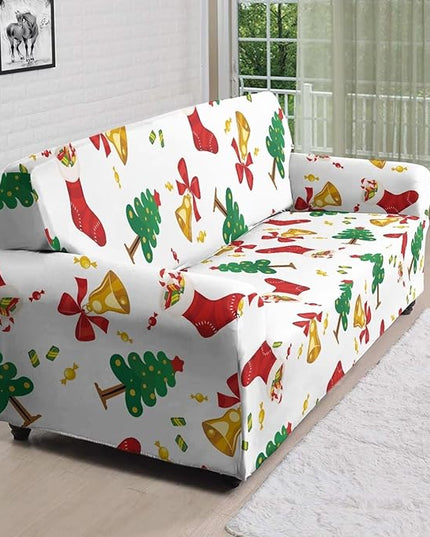 FKELYI Christmas Tree Easy Going Stretch Sofa Slipcover Washable Sofa Couch Cover Comfortable Furniture Protector with Elastic Bottom XL FKELYI