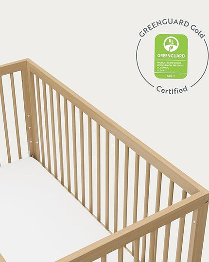 Storkcraft Santorini Deluxe 5-in-1 Convertible Crib with Bonus Toddler Guardrail (Driftwood) – GREENGUARD Gold Certified, Toddler Guardrail Included in Box, Fits Standard Crib Mattress - LeafyLoom