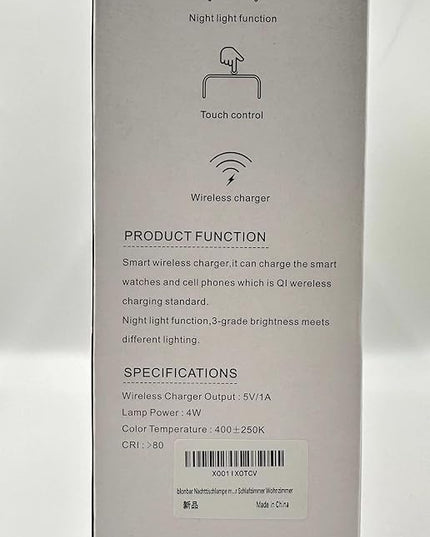 Bedside Lamp Qi Charger LED Desk Lamp with Touch Control 3 Light Hues,Table Lamp Eye-Caring Reading Light for Kids, Adults, Home, Dorm and Office,Wireless Charge for All Qi Devices - LeafyLoom