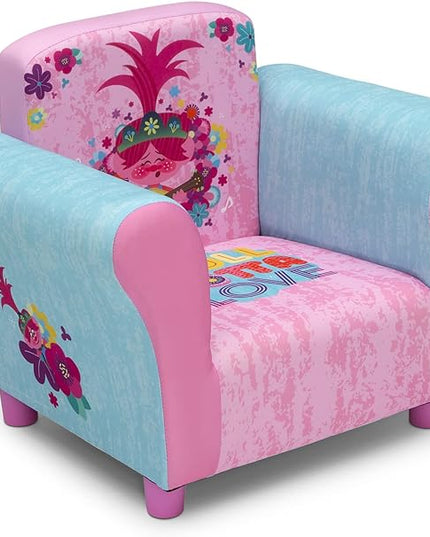 Delta Children Kids Character Upholstered Chair, Trolls World Tour - LeafyLoom