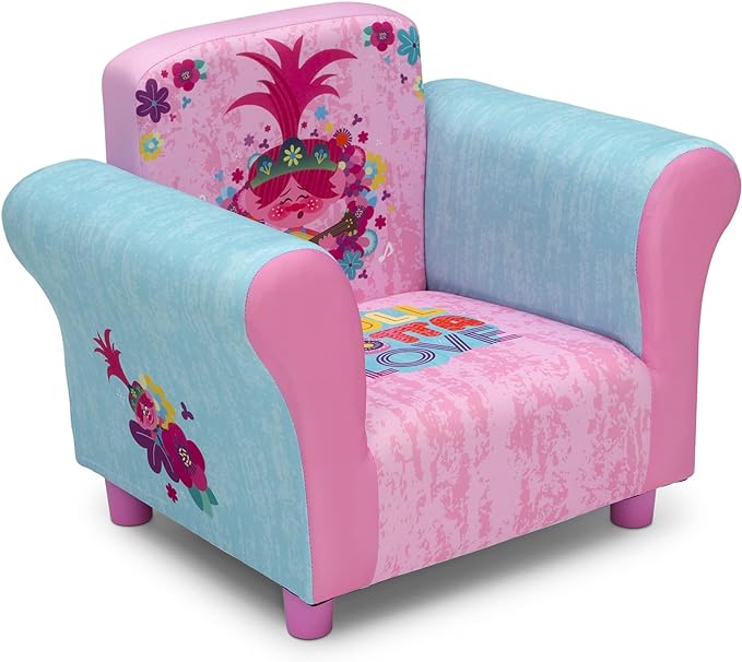 Delta Children Kids Character Upholstered Chair, Trolls World Tour - LeafyLoom