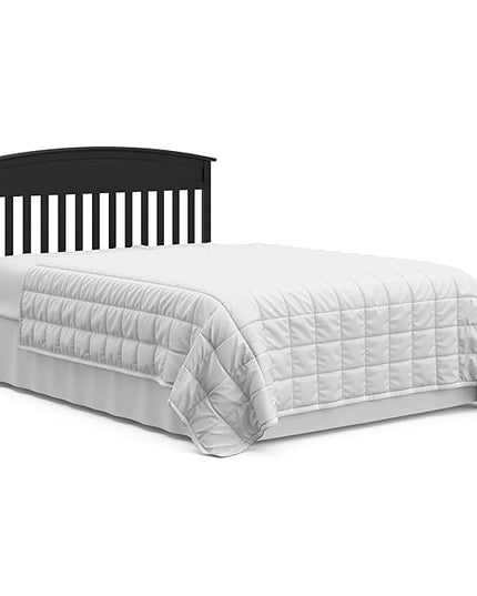 Graco Benton 4-in-1 Convertible Crib and Changer (Black) – GREENGUARD Gold Certified, Crib and Changing -Table Combo, Water-Resistant Changing Pad, Converts to Toddler Bed, Daybed & Full-Size Bed - LeafyLoom