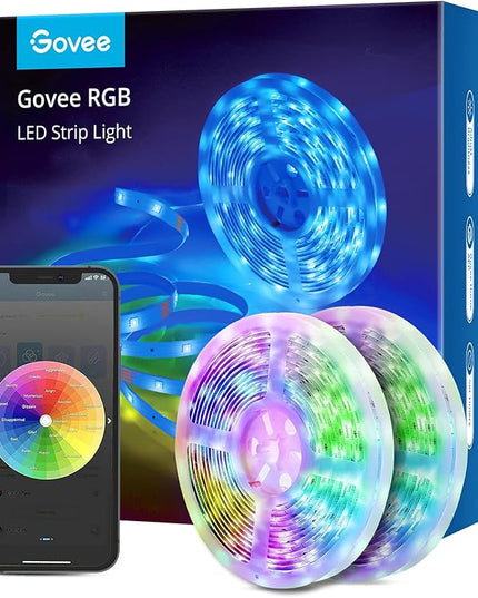Govee Smart LED Strip Lights, 65.6ft WiFi LED Strip Lighting, Work with Alexa and Google Home, DIY Mode and Music Sync RGB LED Lights for Home Decor, 2 Rolls of 32.8ft (No Remote Control) Govee