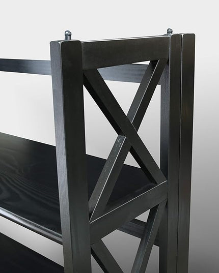 Casual Home Montego 3-Shelf Folding Bookcase, Black - LeafyLoom