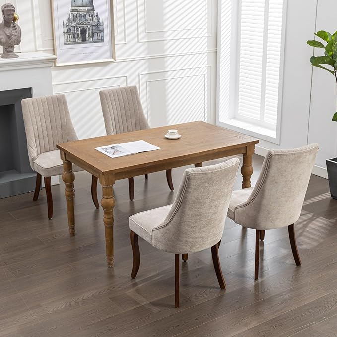 NicBex Haerin-SD-00128-LWJ Dining Chairs, 24.6"x19.7"x37.5", Beige - LeafyLoom