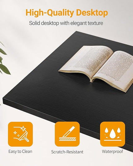 CubiCubi L Shaped Desk, 40" Computer Desk with Reversible Storage Shelves Home Office Corner Desk Study Writing Gaming Table, Black - LeafyLoom